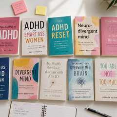 Discover strategies for navigating life with neurodivergence in this complete 10 popular books for women collection. Improve focus, manage emotions, and embrace your ADHD brain.