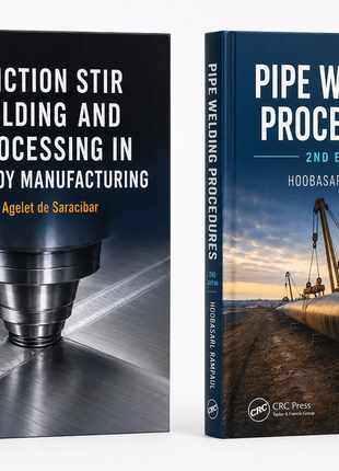 Advanced Fabrication & Industry Bundle featuring technical books on Friction Stir Welding and Pipe Welding Procedures for industrial manufacturing professionals