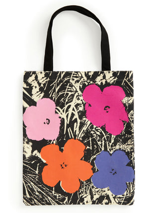 Warhol Flowers Canvas Tote Bag - Pink - Ingram