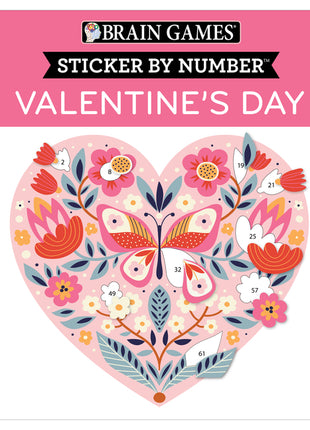 Brain Games - Sticker by Number: Valentine's Day 10 Heartwarming Designs No Mess Art Activity Book Gift for Kids, Teens & Adults Perforated Pages, Spi - Ingram