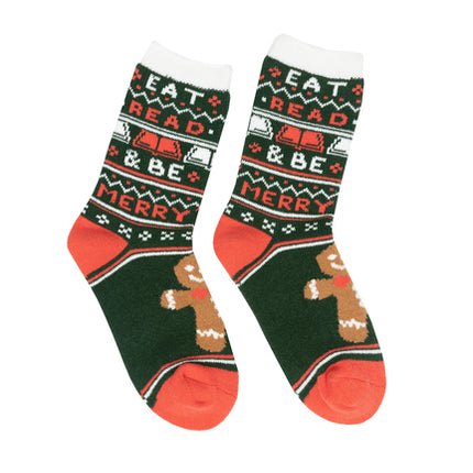 Eat, Read, & Be Merry Cozy Socks - Small - Ingram