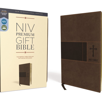Niv, Premium Gift Bible, Leathersoft, Brown, Red Letter Edition, Comfort Print - Ingram