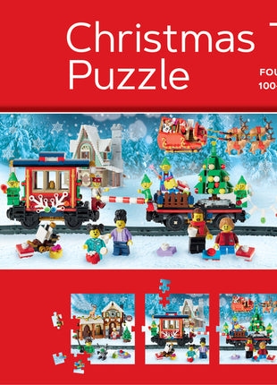 Lego Christmas Train Puzzle: Four Connecting 100-Piece Puzzles - Ingram