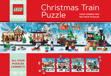 Lego Christmas Train Puzzle: Four Connecting 100-Piece Puzzles - Ingram