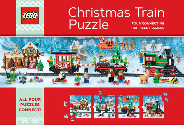 Lego Christmas Train Puzzle: Four Connecting 100-Piece Puzzles - Ingram