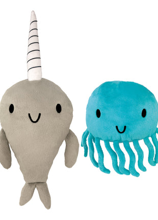 Narwhal and Jelly Plush Set: 14 and 7 W/Tentacles - Ingram