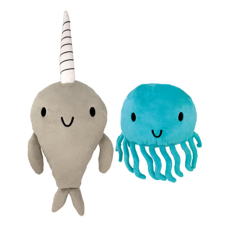Narwhal and Jelly Plush Set: 14 and 7 W/Tentacles - Ingram