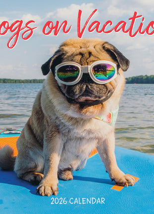 Dogs on Vacation Wall Calendar 2026 - Ingram