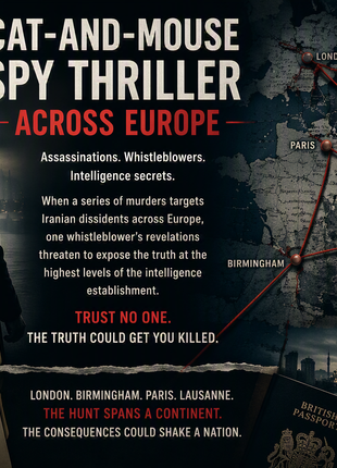 Spies and Other Gods by James Wolff espionage thriller graphic featuring European spy operations, intelligence secrets, and international political intrigue.